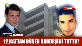 12.Kattan düşen kardeşini tuttu!