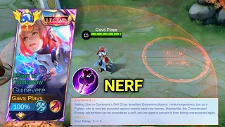 GUINEVERE NEW UPDATE!! BIG NERF 😭 (i stop using guinevere)