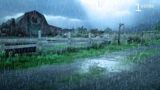 Super heavy rain and thunderstorm in village | Walking in the rain in village | Rain walk