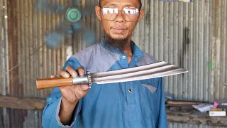 Knife making-Making a quality knife out of spring leaf and motor bike sprocket