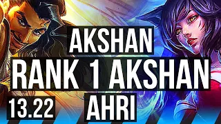 AKSHAN vs AHRI (MID) | Rank 1 Akshan, Comeback, 65% winrate, Legendary | EUW Challenger | 13.22