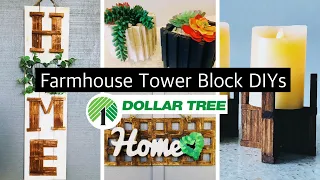 MODERN FARMHOUSE TUMBLING TOWER BLOCK HOME DECOR | HIGH END DOLLAR TREE JENGA BLOCKS DIYs