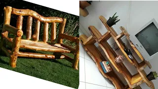 50+Beautiful Ideas From Wooden Logs: Rustic furniture, garden decorations, crafts.