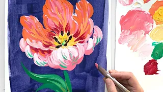 Painting A Tulip In Acrylics