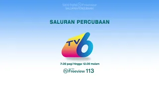 Slaid Saluran Percubaan TV6 RTM (2021)
