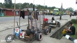 Vespa extrim modifikasi rongsok,Bogor tujuan km nol Aceh