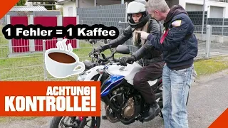 Einen Kaffee bitte! ☕ Zum ersten Mal auf dem Motorrad! |1/2| Kabel Eins | Achtung Kontrolle