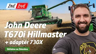 ŽNĚ ŽIVĚ 2022: Sklízíme se Zdendou | John Deere T670i Hillmaster + adaptér John Deere 730X