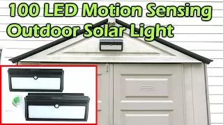 100 LED Outdoor  Motion Sensing Solar Light Install - Luposwiten