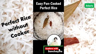 Easy Perfect Rice Cooking without Pressure Cooker in #shorts | How to make rice perfectly in a pan