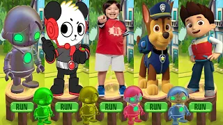 Tag with Ryan vs PAW Patrol Ryder Run - Robo Ryan and Combo Panda - All Characters Unlocked All Pets