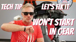 Harley Won't Start in Gear with the Clutch Pulled #harleydavidson #roadglide #techtip