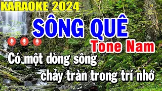 Sông Quê Karaoke Tone Nam Nhạc Sống 2024 | Trọng Hiếu