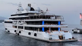 Night departure of KATARA MEGAYACHT - 24th Largest Yacht in the World @archiesvlogmc