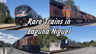 Fast & Rare Trains in Laguna Niguel / San Juan Capistrano - Railfanning Clips on a Spring Day