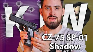 Страйкбольный пистолет KJW CZ-75 SP-01 Shadow (6 мм, GBB, CO2, ACCU) видео обзор