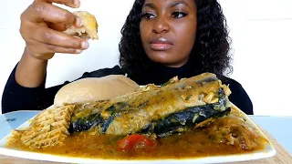 Asmr mukbang cocoyam soup with fufu/ Nigerian food mukbang
