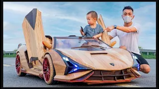 🔴 Un padre sorprende al mundo construyendo un Lamborghini de madera para su hijo !!! 😱😱😱🔝