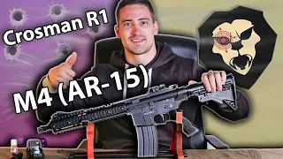 Crosman R1 Full Auto 4.5 мм (М4, AR-15) видео обзор