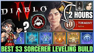 Diablo 4 - New Best Sorcerer Leveling Build - Season 3 FAST 1 to 70 - Skills Paragon Gear Guide!