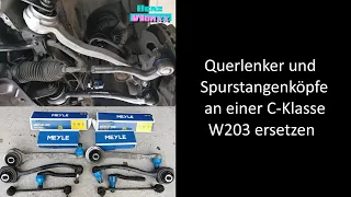 W/S203 C209 Querlenker, Längslenker, Koppelstangen und Spurstangenköpfe vorne ersetzen.