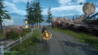 Final Fantasy XV beating Ignis in a Chocobo race