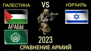 Палестина + Арабы vs Израиль  Армия 2023 Сравнение военной мощи