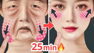 25mins🔥 Face Lifting Exercises For Beginners! Reduce Laugh Lines, Jowls, Eye Bags