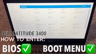 Dell Latitude 3400 - How To Enter BIOS / UEFI Setup & Boot Menu Options