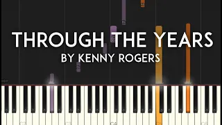 Through the Years by Kenny Rogers synthesia piano tutorial + sheet music