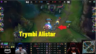 FNC Trymbi Combo Flash Alistar Tristana BLG Elk - Worlds 2023 Swiss Stage Day 4