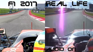 F1 2017 vs Real Life - Alonso Qualifying COTA 2017