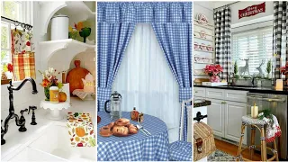 Cottage kitchen decor. Cottage kitchen curtains design and choosing tips.