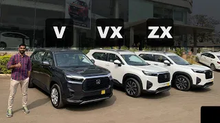 Honda Elevate  V vs VX vs ZX