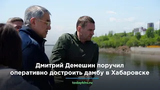 Дмитрий Демешин поручил оперативно достроить и благоустроить дамбу в Хабаровске