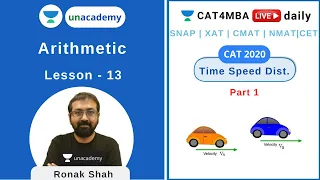 L13 | Time speed Distance - Part 1 | Arithmetic | Quantitative Ability | CAT4MBA | Ronak Shah