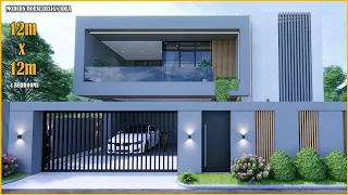 Modern House | House Design 2 Storey  | 12m x 12m with 4Bedrooms