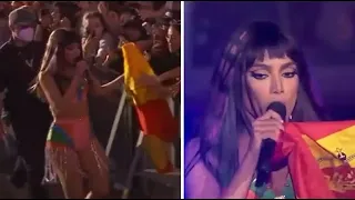 Anitta exibe bandeira da Espanha no RIR Lisboa e gera ‘atrito’ entre fãs