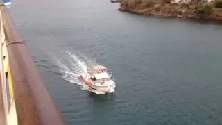 Pilot boat out of St. Lucia on Royal Caribbean Adventure of the Seas