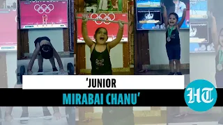 Watch: Little girl recreates Mirabai Chanu’s winning moment; Olympic medalist reacts