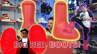 FAKE Big Red Boots?? UNBOXING!! Try on and Review!