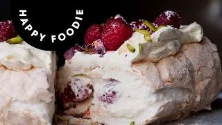 Meringue Roulade with Pistachios and Fresh Raspberries | Yotam Ottolenghi