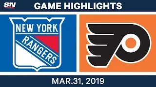 NHL Game Highlights | Rangers vs. Flyers – March 31, 2019