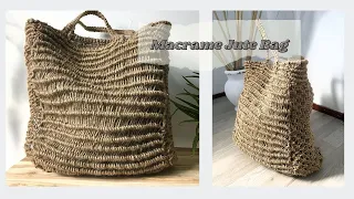 How to make this Amazing Jute  Bag! | MACRAME JUTE ROPE BAG | Size: length 40 cm, width 35 cm