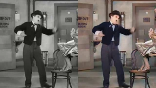 This AI added colors to an old video of Charlie Chaplin