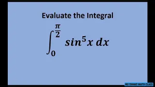 Evaluate the Integral from 0 to pi/2 sin^5 x dx with U Substitution. Example 4
