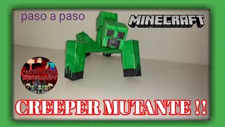 Como hacer al Creeper mutante de Minecraft super fácil y rápido |Papercraft |manualidades