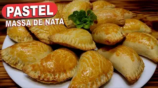 DERRETE NA BOCA! PASTEL ASSADO DE NATA MUITO CROCANTE, FÁCIL E DELICIOSO