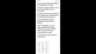 Maths holiday homework ideas for class 6,7,8,9,10