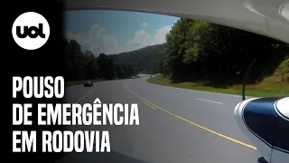 Pouso de emergência em rodovia